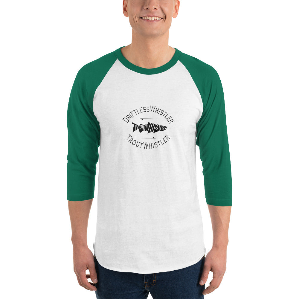 DriftlessWhistler - 3/4 Sleeve Raglan Shirt | Light w/ Black Logo