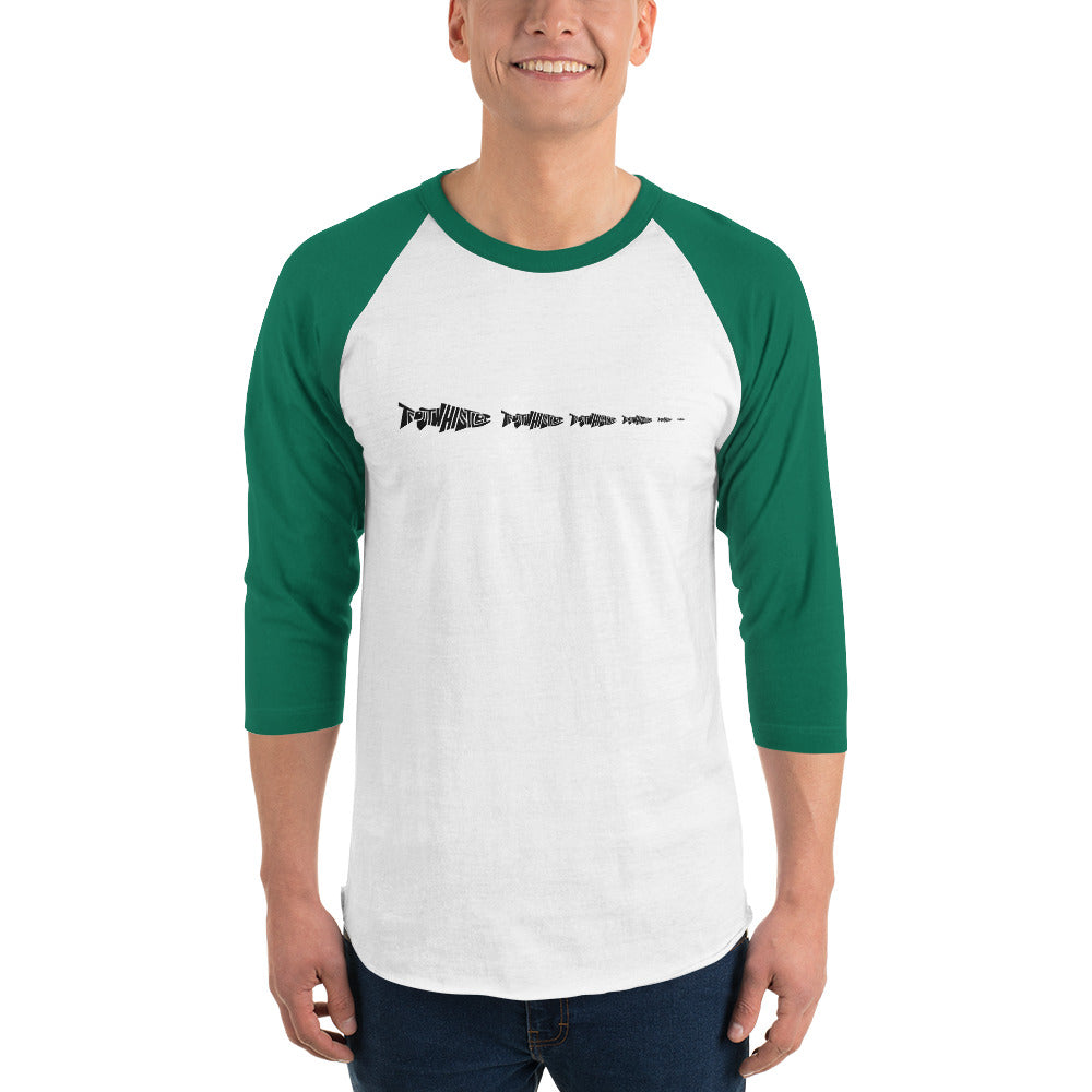 TroutWhistler - 3/4 Sleeve Raglan Shirt | Light w/ Black Multi-Logo