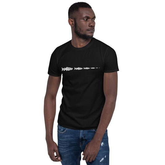 TroutWhistler - Short-Sleeve Unisex T-Shirt | Dark w/ White Multi-Logo
