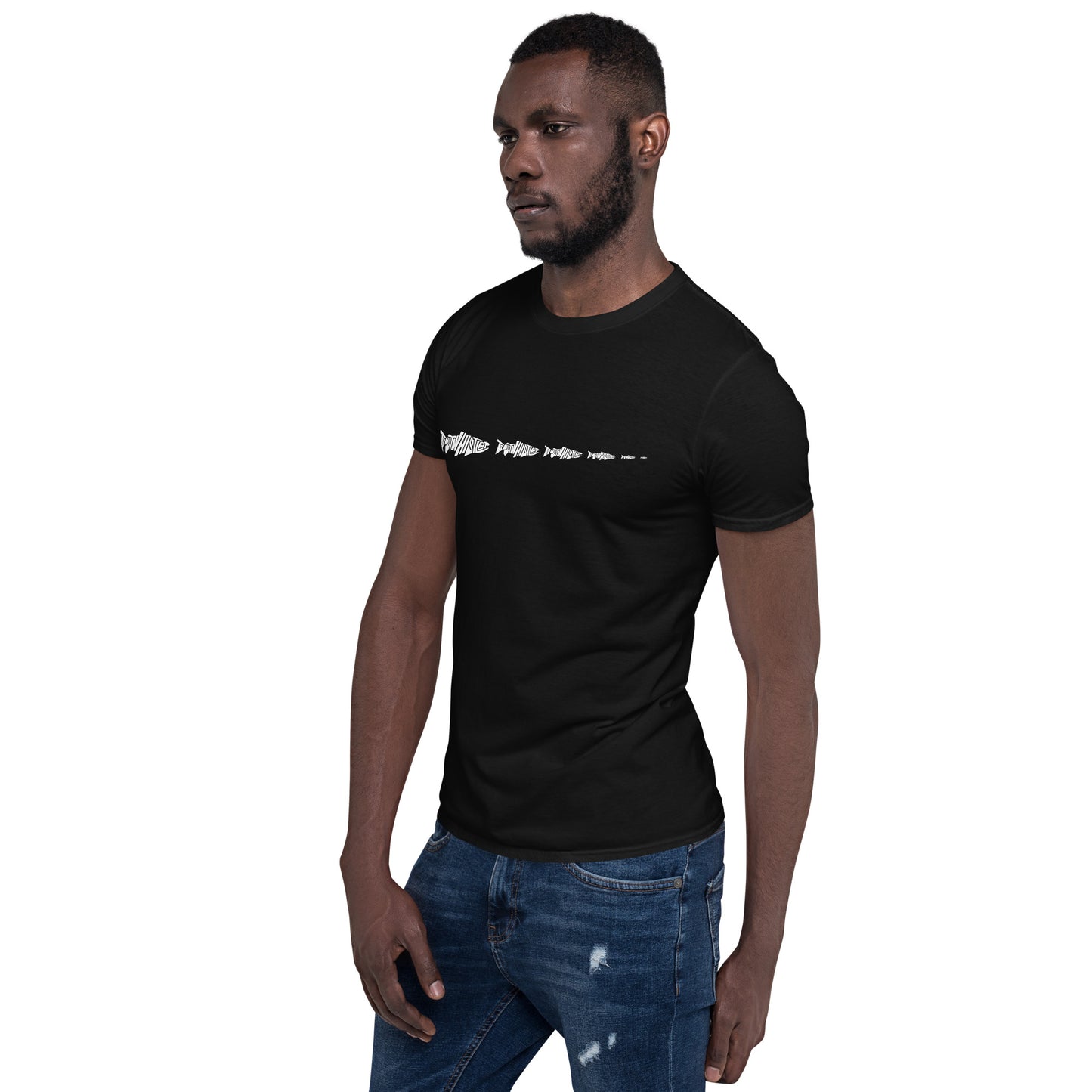 TroutWhistler - Short-Sleeve Unisex T-Shirt | Dark w/ White Multi-Logo