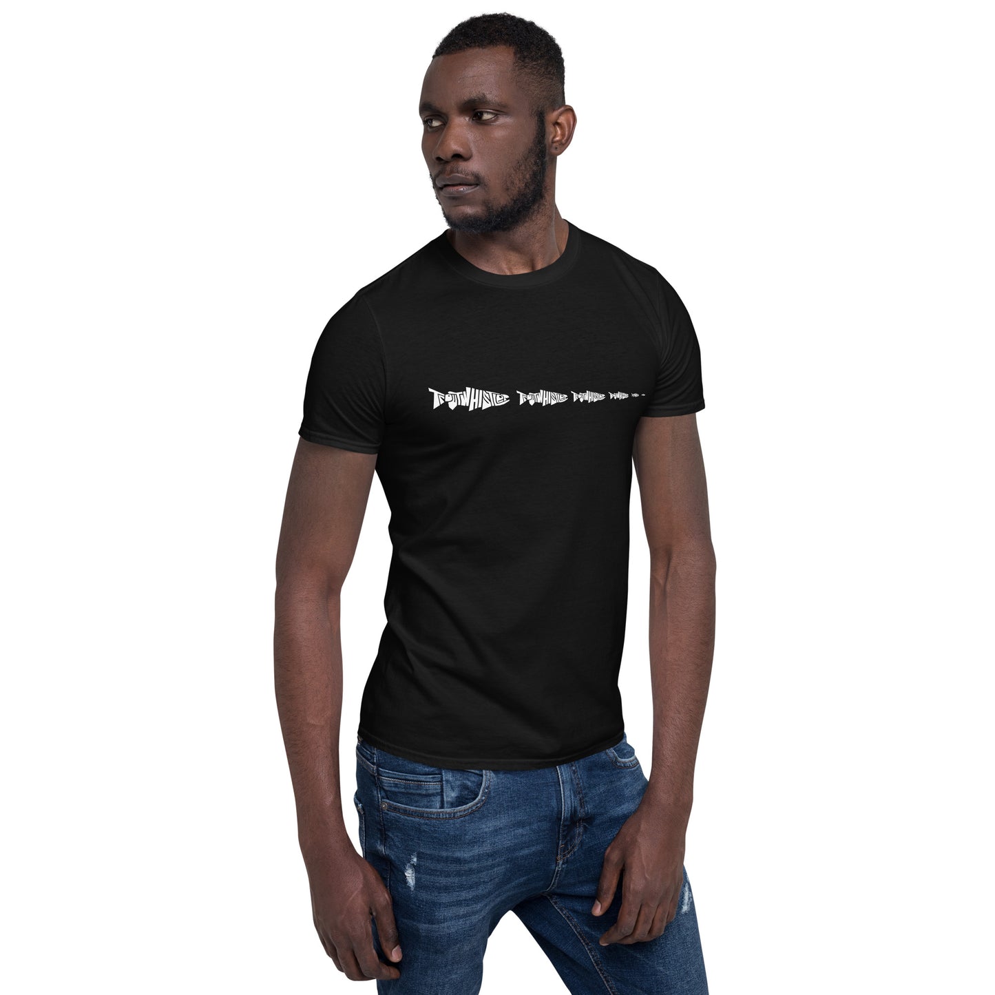 TroutWhistler - Short-Sleeve Unisex T-Shirt | Dark w/ White Multi-Logo