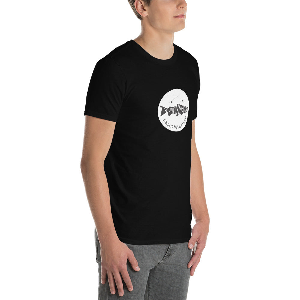 TroutWhistler - Short-Sleeve Unisex T-Shirt | Dark w/ White Round Logo