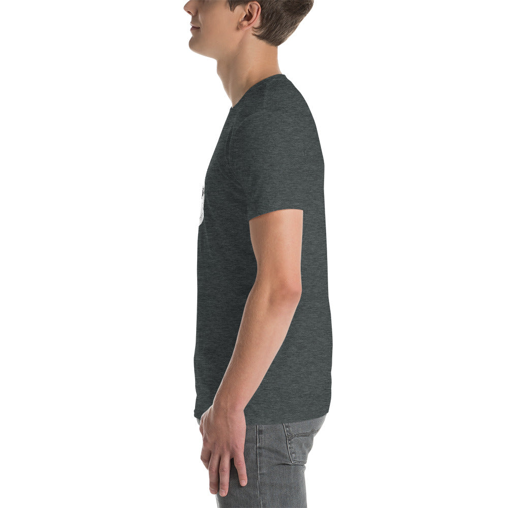 TroutWhistler - Short-Sleeve Unisex T-Shirt | Dark w/ White Round Logo