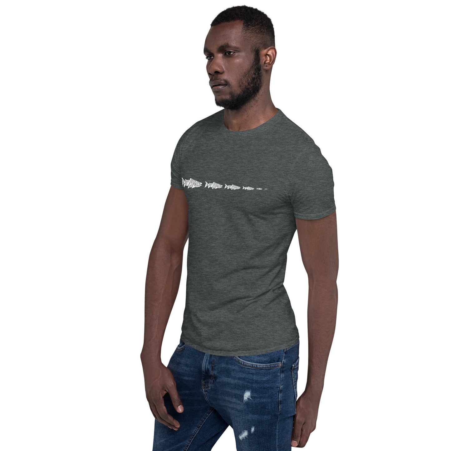 TroutWhistler - Short-Sleeve Unisex T-Shirt | Dark w/ White Multi-Logo