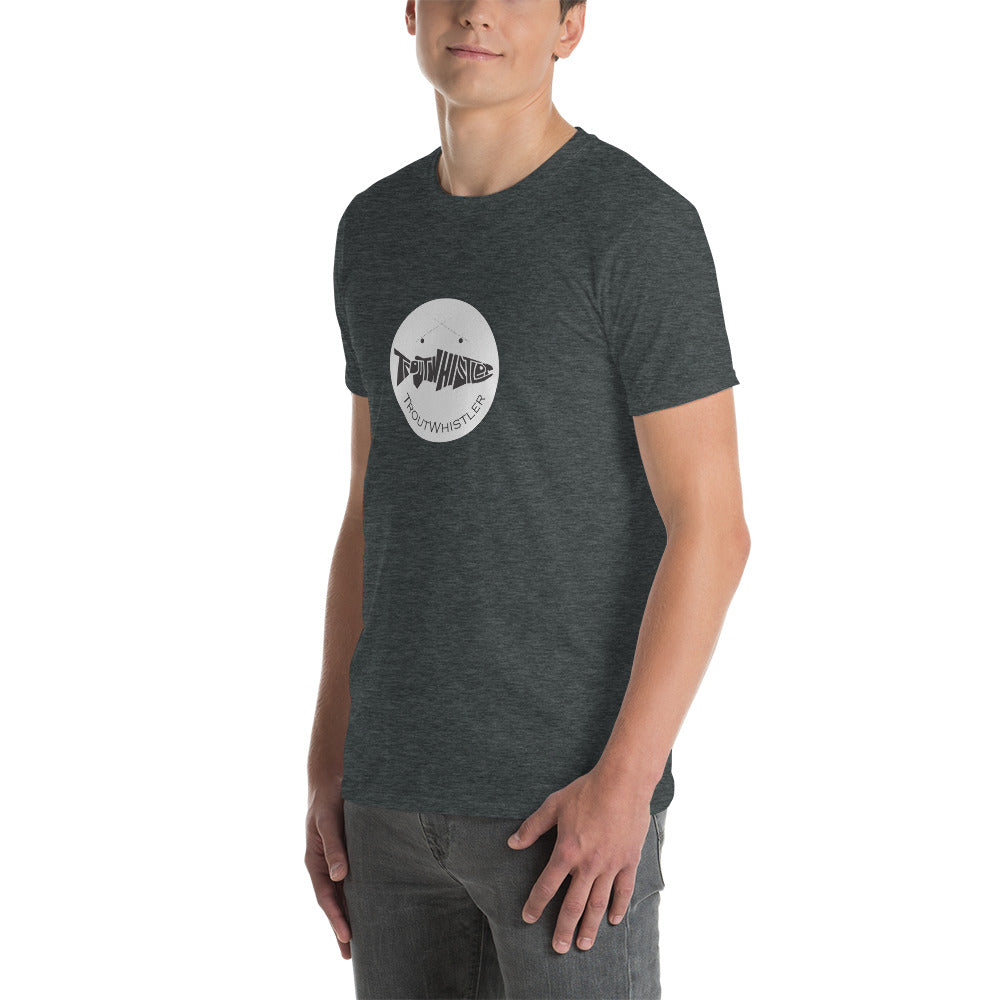 TroutWhistler - Short-Sleeve Unisex T-Shirt | Dark w/ White Round Logo