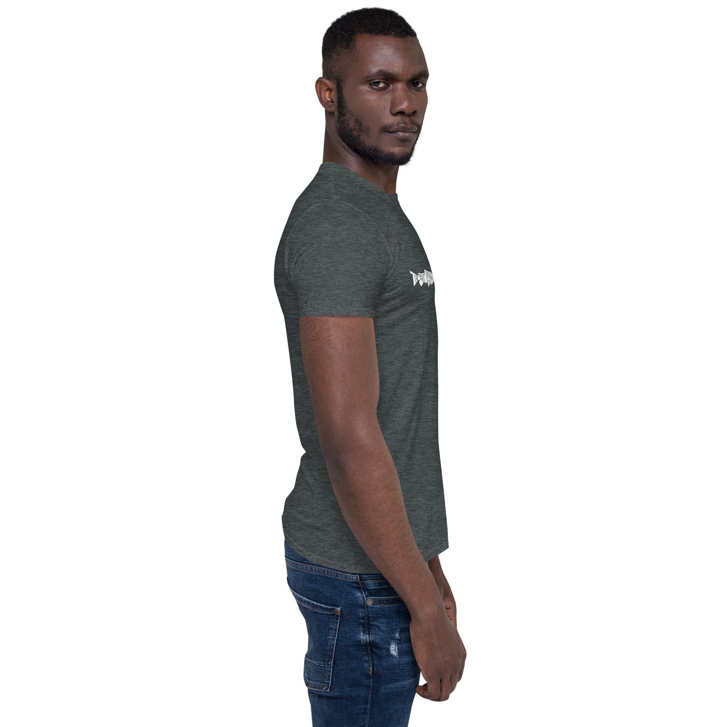 TroutWhistler - Short-Sleeve Unisex T-Shirt | Dark w/ White Multi-Logo
