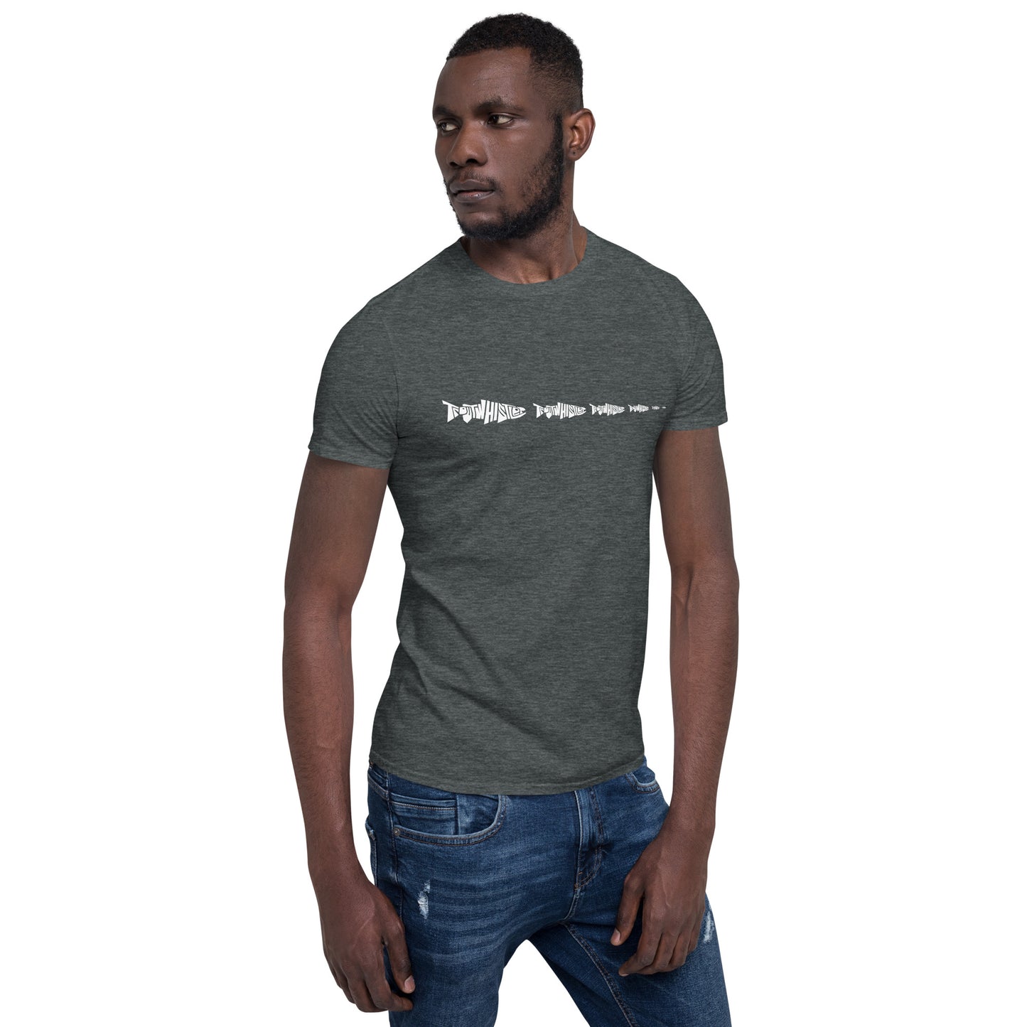 TroutWhistler - Short-Sleeve Unisex T-Shirt | Dark w/ White Multi-Logo