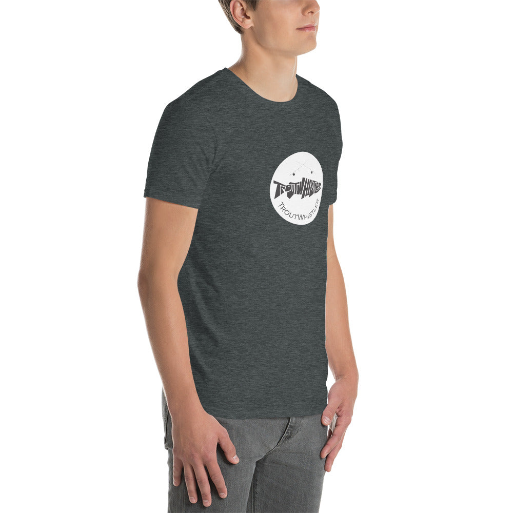 TroutWhistler - Short-Sleeve Unisex T-Shirt | Dark w/ White Round Logo