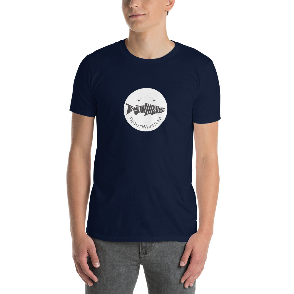 TroutWhistler - Short-Sleeve Unisex T-Shirt | Dark w/ White Round Logo