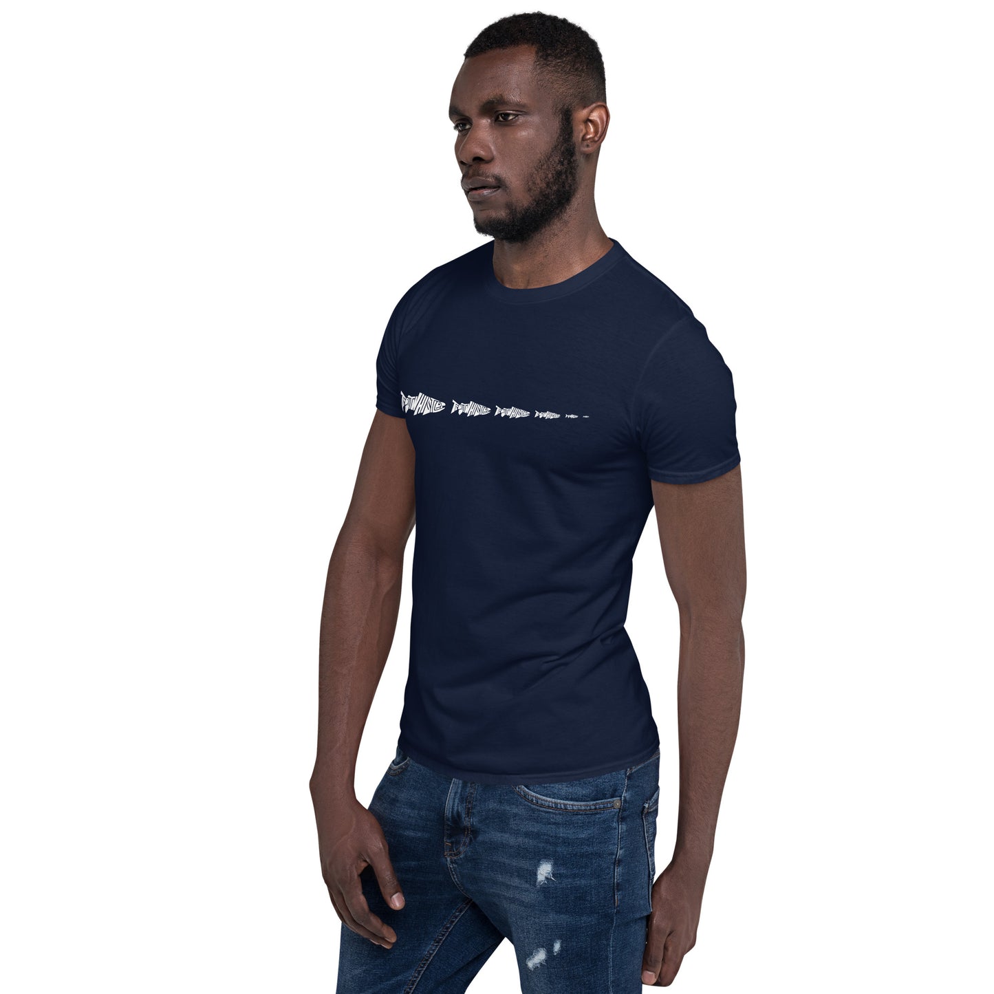 TroutWhistler - Short-Sleeve Unisex T-Shirt | Dark w/ White Multi-Logo