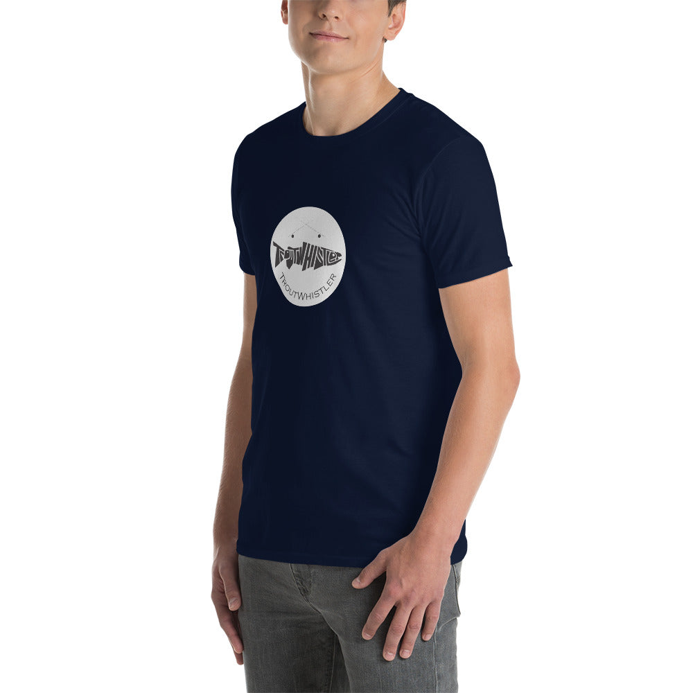 TroutWhistler - Short-Sleeve Unisex T-Shirt | Dark w/ White Round Logo