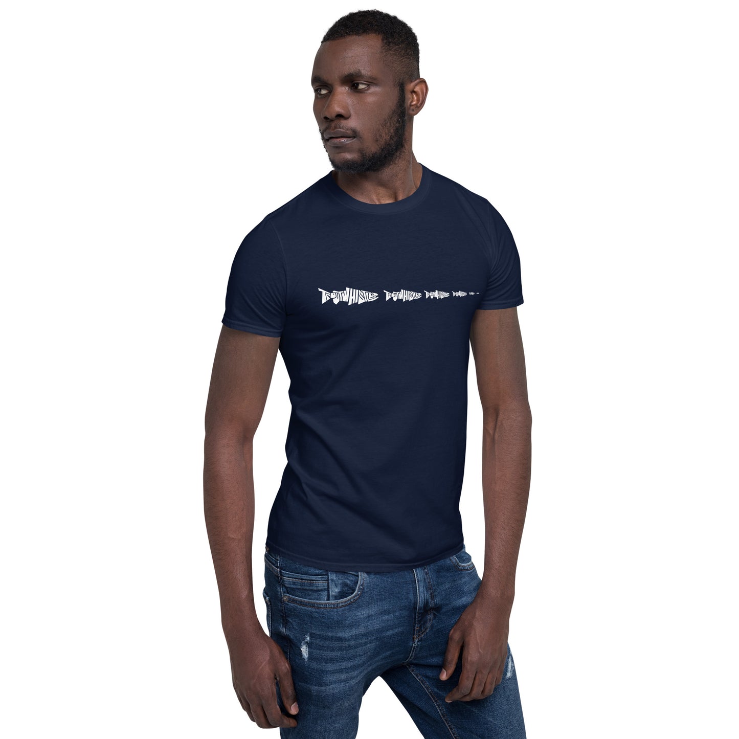 TroutWhistler - Short-Sleeve Unisex T-Shirt | Dark w/ White Multi-Logo