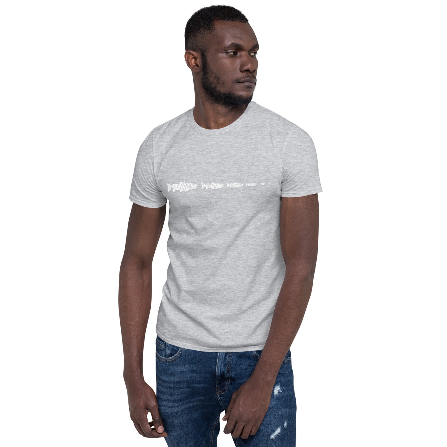 TroutWhistler - Short-Sleeve Unisex T-Shirt | Dark w/ White Multi-Logo
