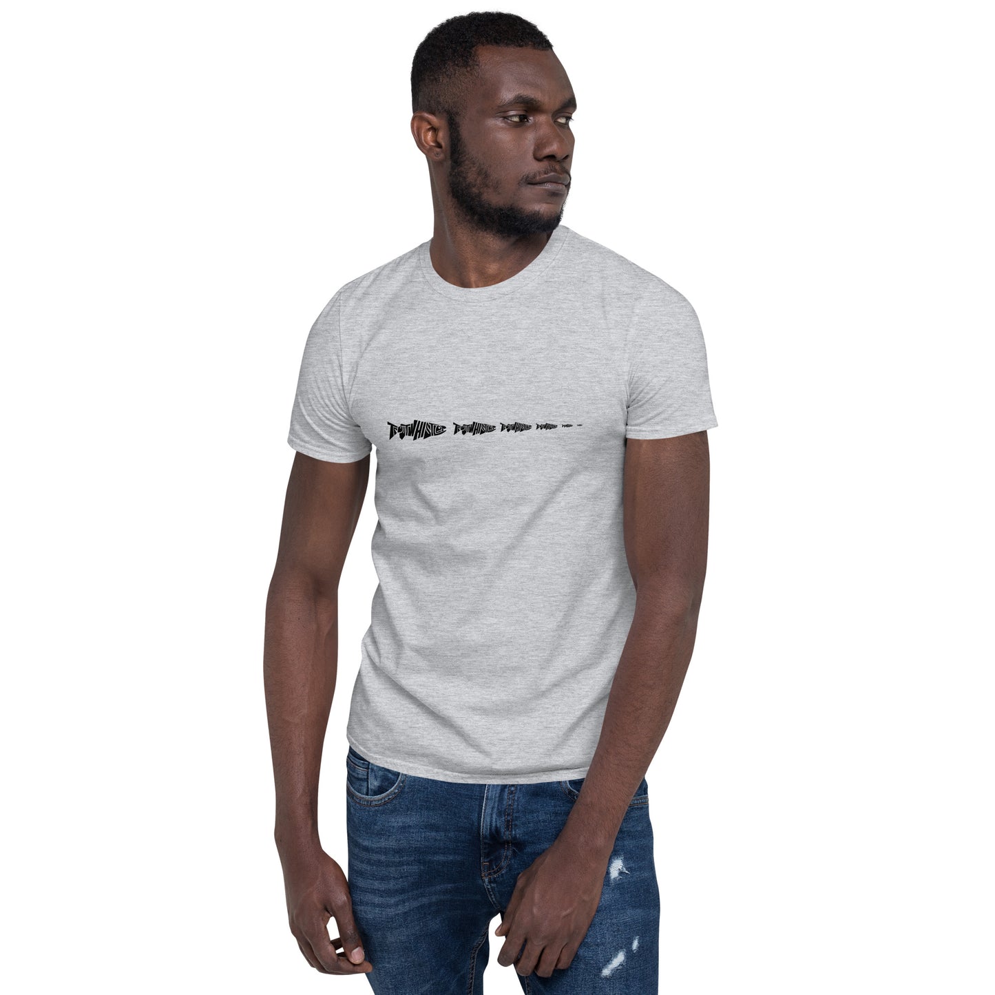 TroutWhistler - Short-Sleeve Unisex T-Shirt | Light w/ Black Multi-Logo