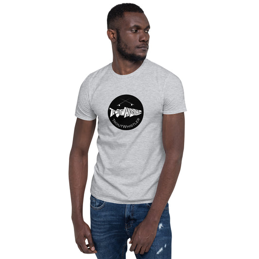 TroutWhistler - Short-Sleeve Unisex T-Shirt | Light w/ Black Round Logo