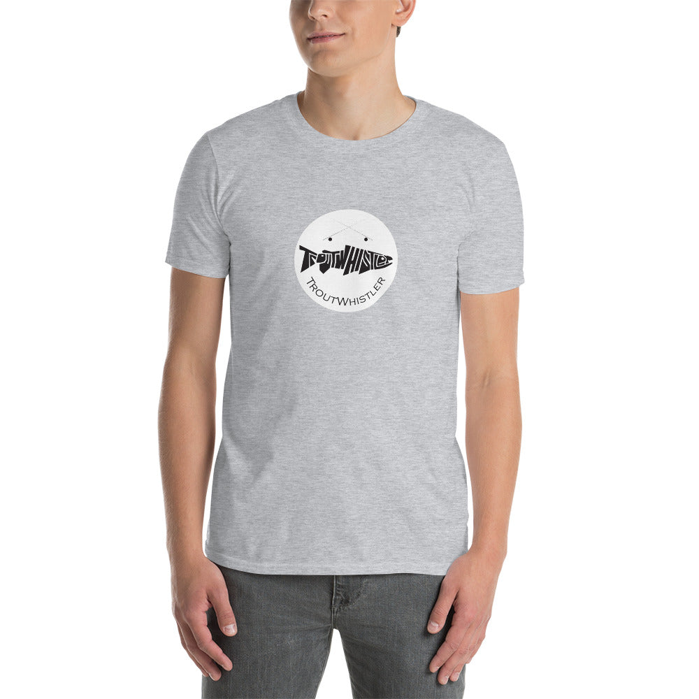 TroutWhistler - Short-Sleeve Unisex T-Shirt | White Round Logo