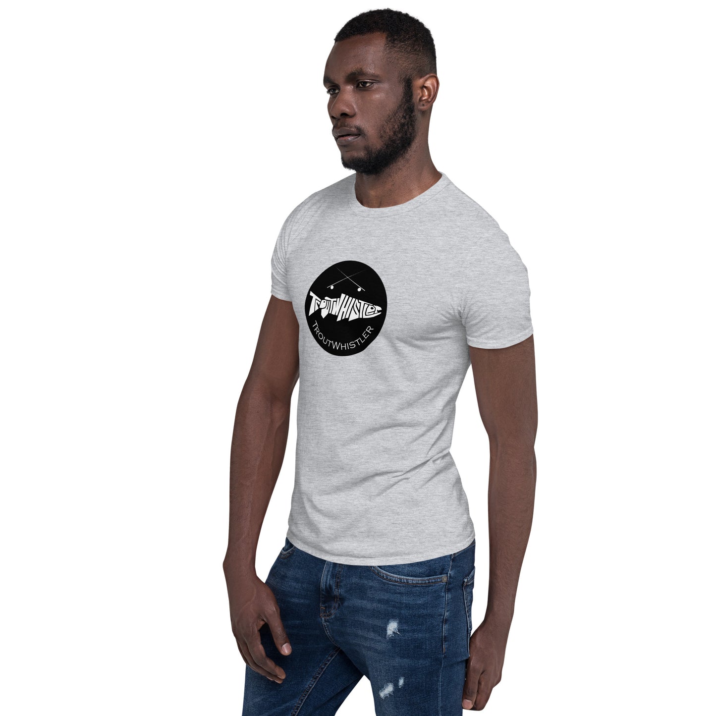 TroutWhistler - Short-Sleeve Unisex T-Shirt | Light w/ Black Round Logo