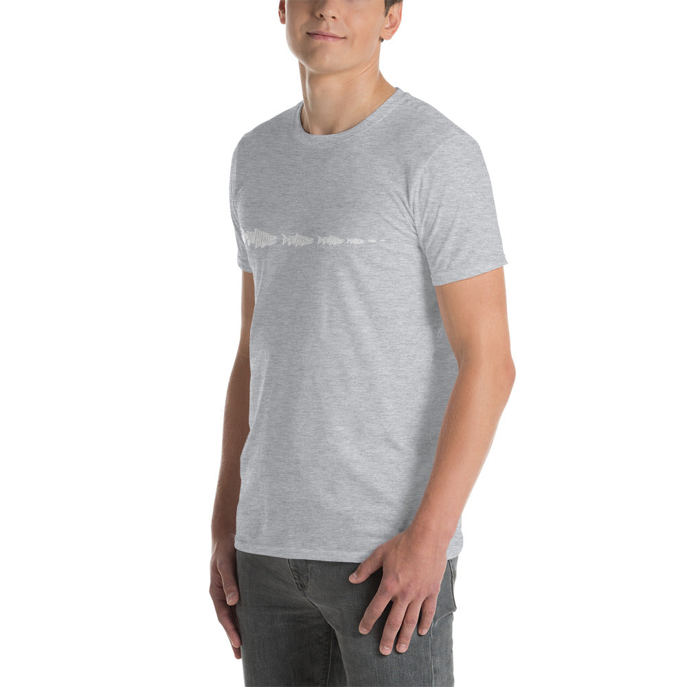 TroutWhistler - Short-Sleeve Unisex T-Shirt | Dark w/ White Multi-Logo