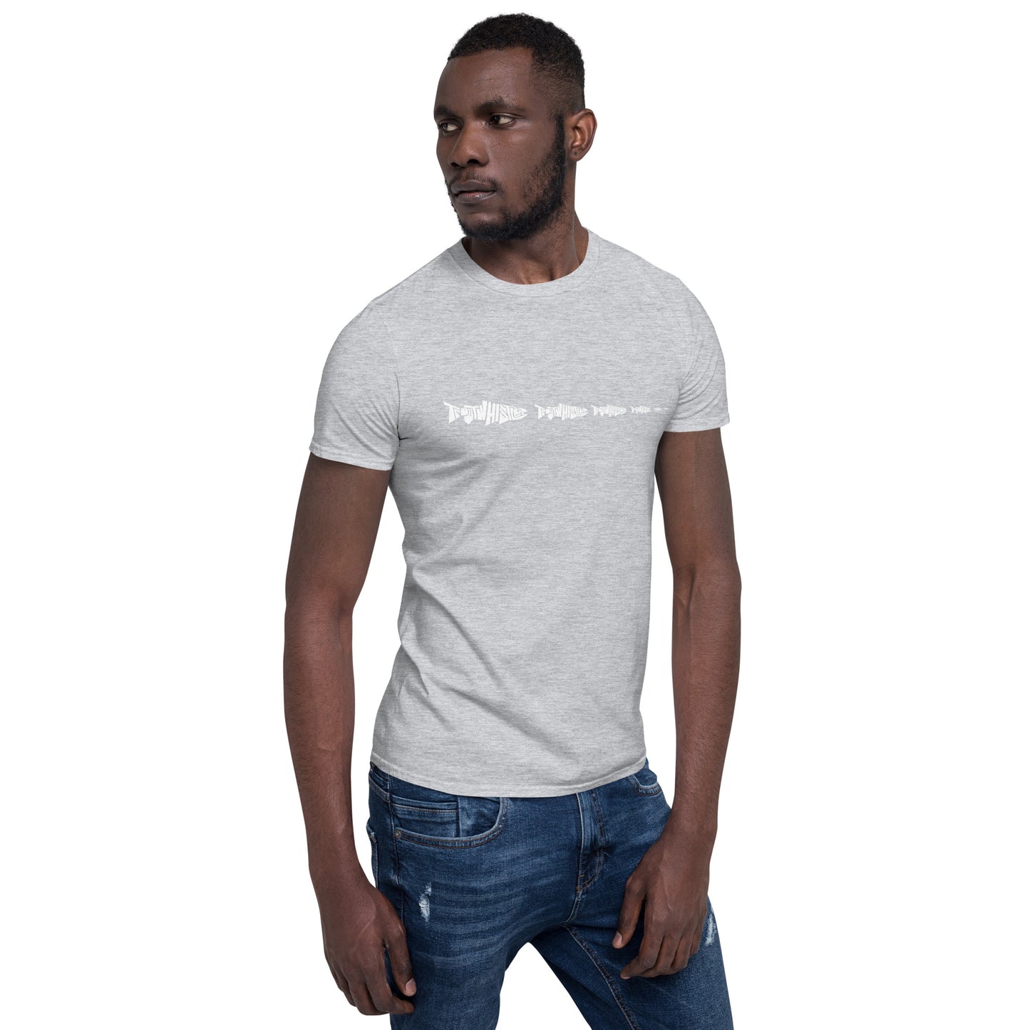 TroutWhistler - Short-Sleeve Unisex T-Shirt | Dark w/ White Multi-Logo