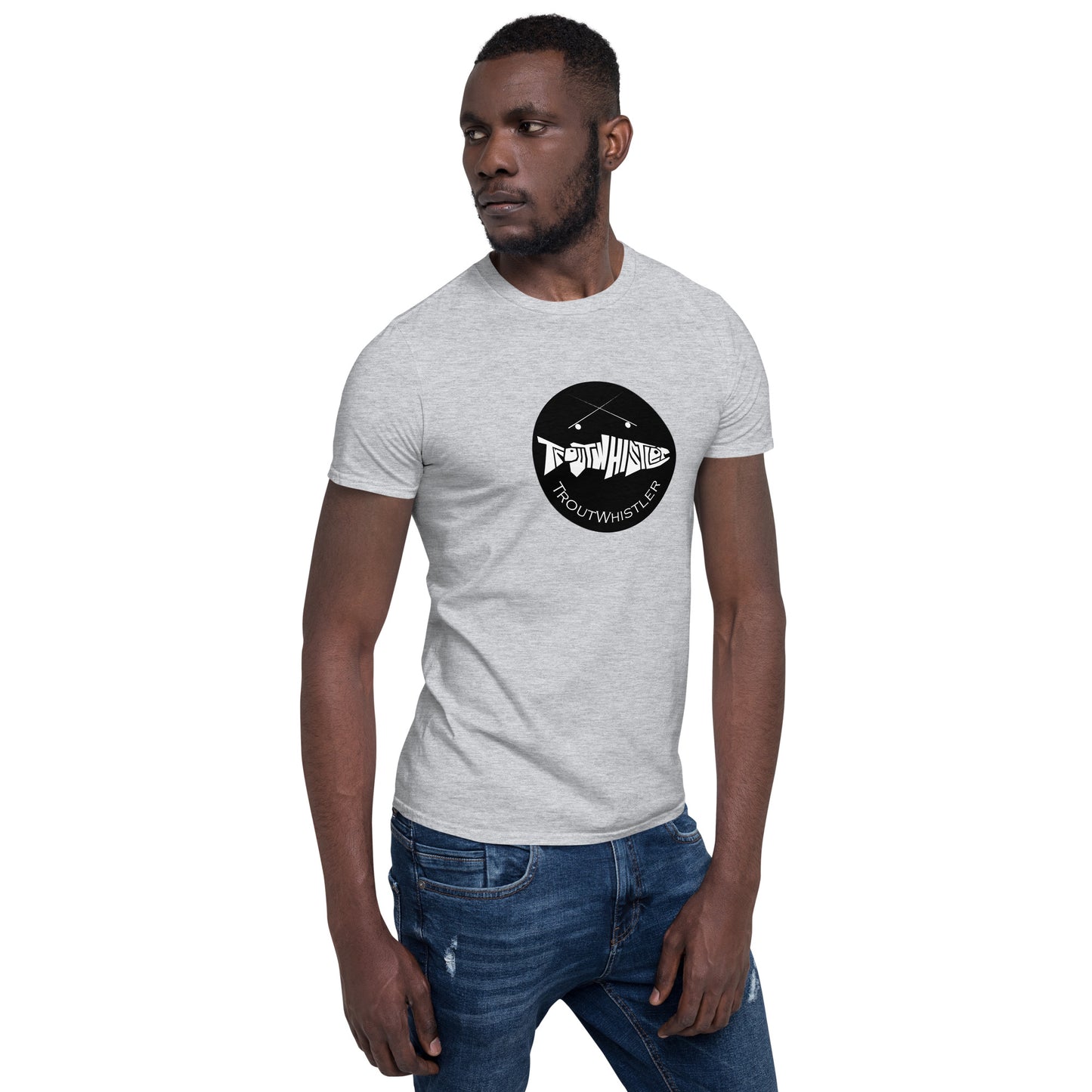 TroutWhistler - Short-Sleeve Unisex T-Shirt | Light w/ Black Round Logo