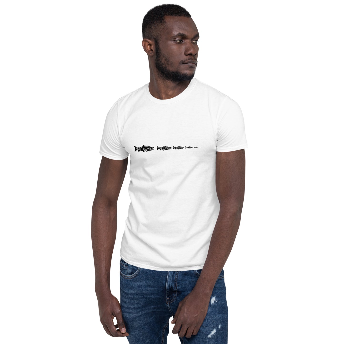 TroutWhistler - Short-Sleeve Unisex T-Shirt | Light w/ Black Multi-Logo
