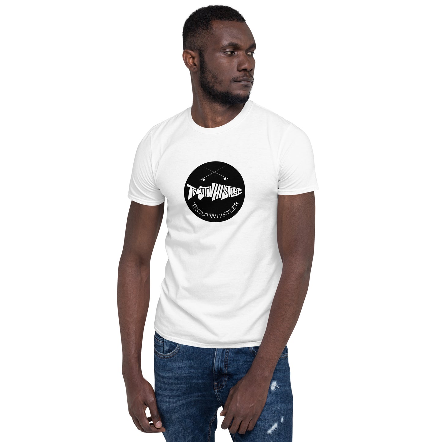 TroutWhistler - Short-Sleeve Unisex T-Shirt | Light w/ Black Round Logo