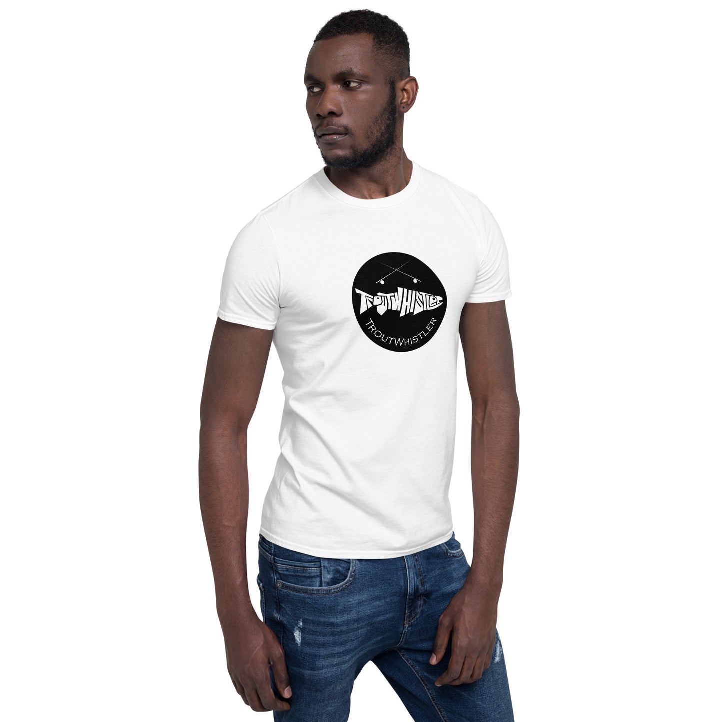 TroutWhistler - Short-Sleeve Unisex T-Shirt | Light w/ Black Round Logo