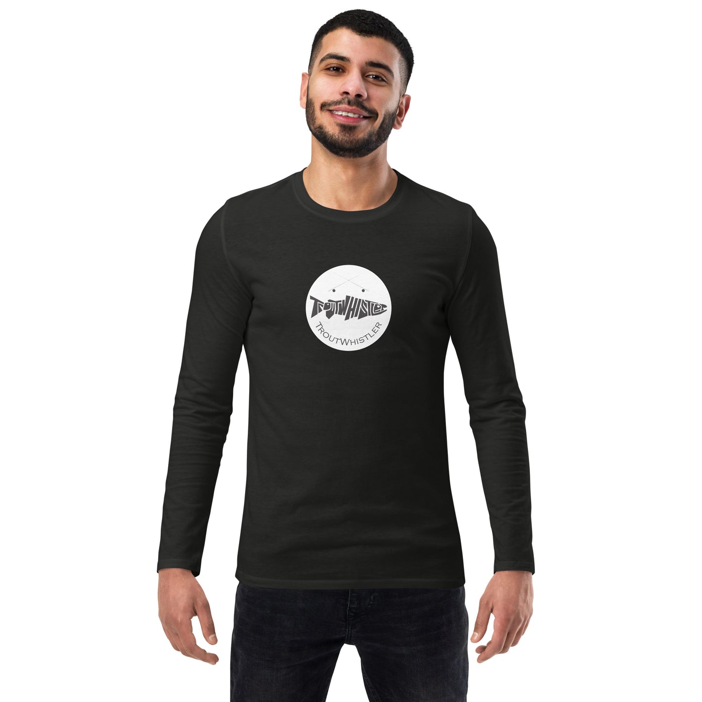 TroutWhistler - Fashion Long Sleeve Shirt | Dark w/ White Round Logo