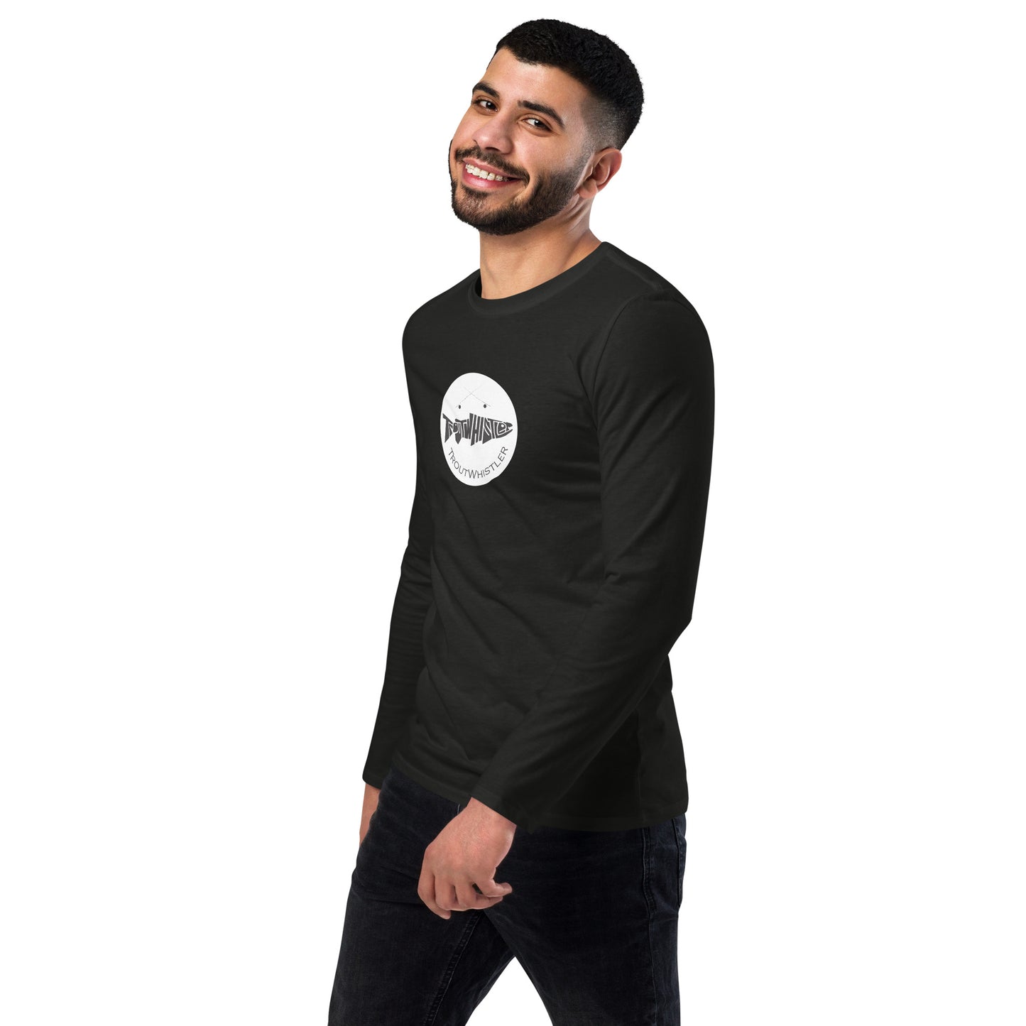 TroutWhistler - Fashion Long Sleeve Shirt | Dark w/ White Round Logo