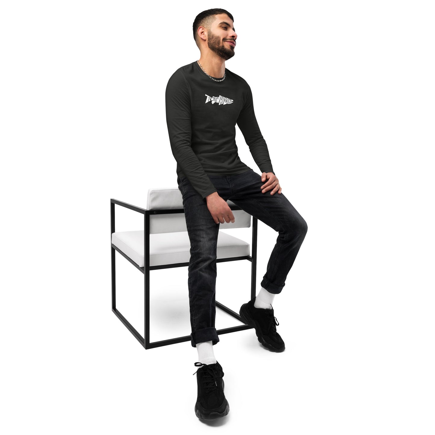 TroutWhistler - Fashion Long Sleeve Shirt | Dark w/ White Logo