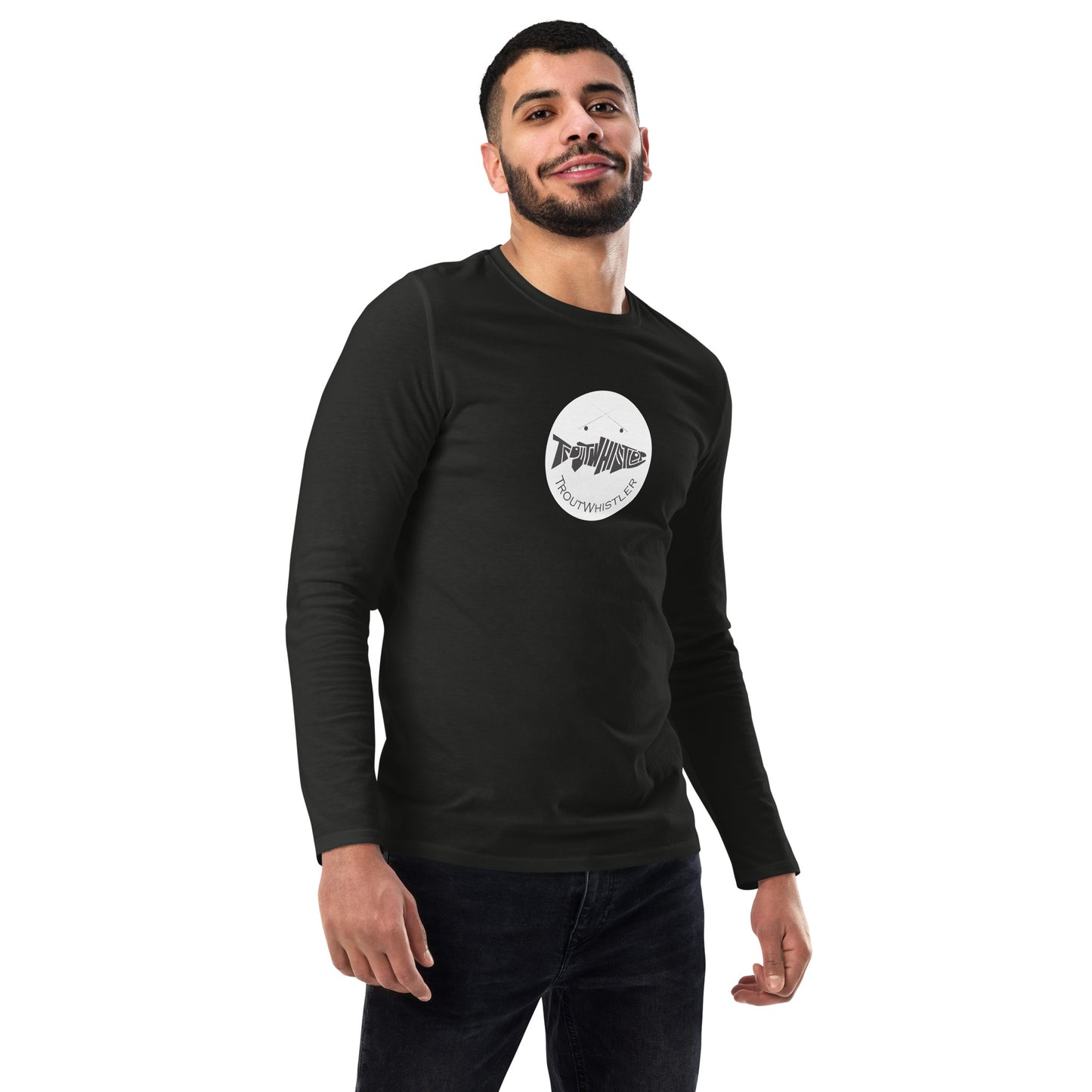 TroutWhistler - Fashion Long Sleeve Shirt | Dark w/ White Round Logo