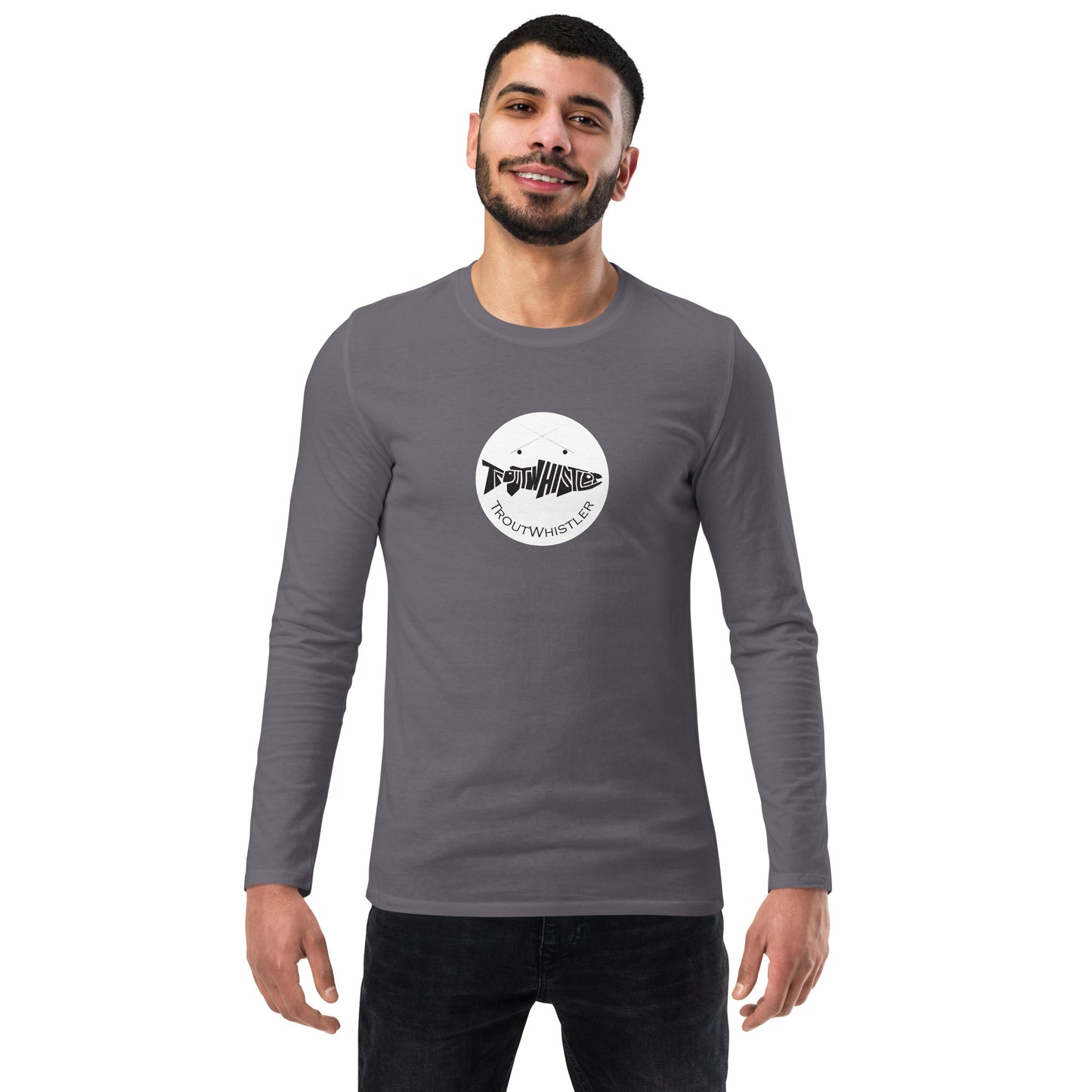 TroutWhistler - Fashion Long Sleeve Shirt | Dark w/ White Round Logo