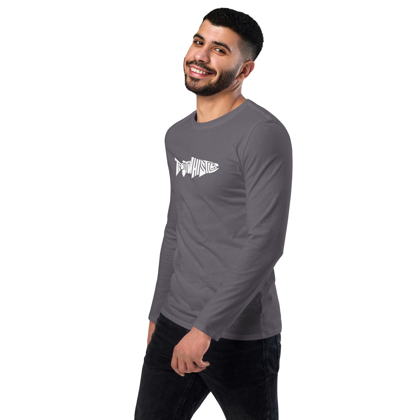 TroutWhistler - Fashion Long Sleeve Shirt | Dark w/ White Logo