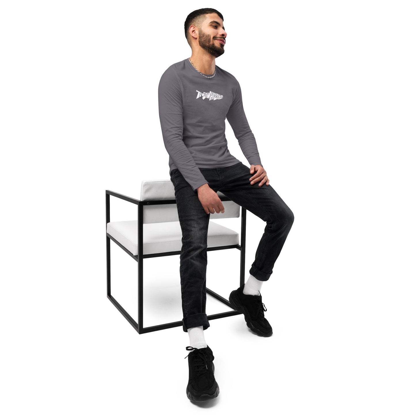 TroutWhistler - Fashion Long Sleeve Shirt | Dark w/ White Logo