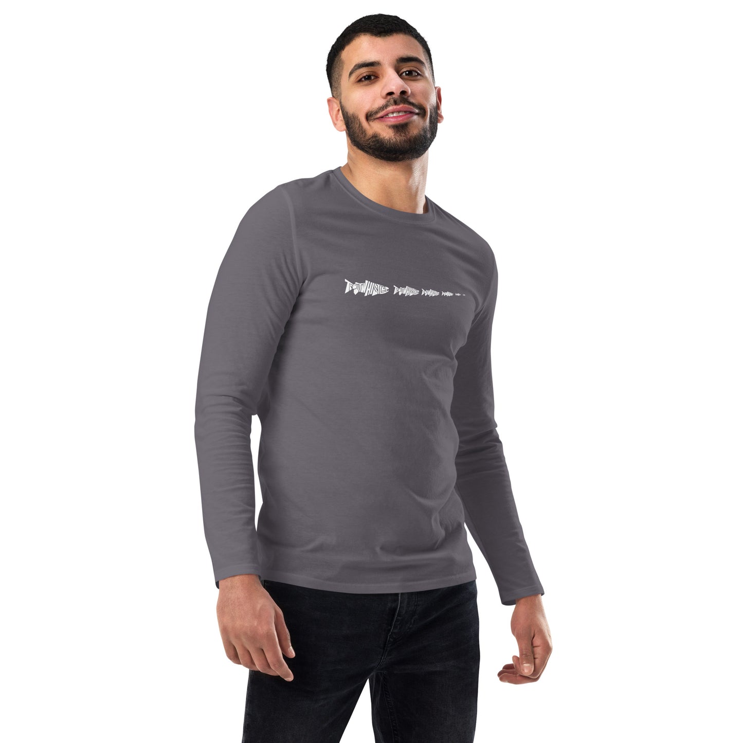 TroutWhistler - Fashion Long Sleeve Shirt | Dark w/ White Multi-Logo