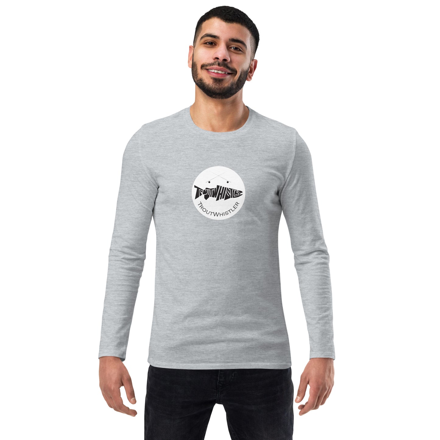 TroutWhistler - Fashion Long Sleeve Shirt | Dark w/ White Round Logo