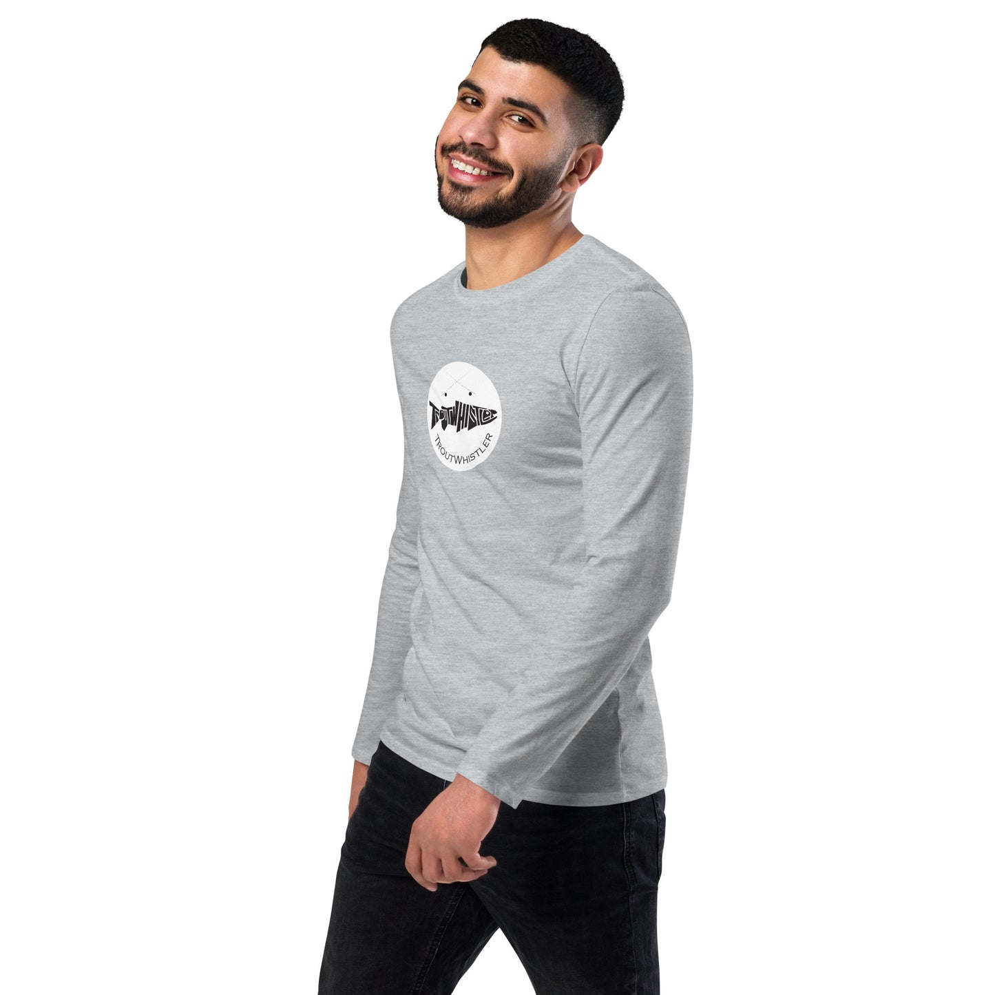 TroutWhistler - Fashion Long Sleeve Shirt | Dark w/ White Round Logo