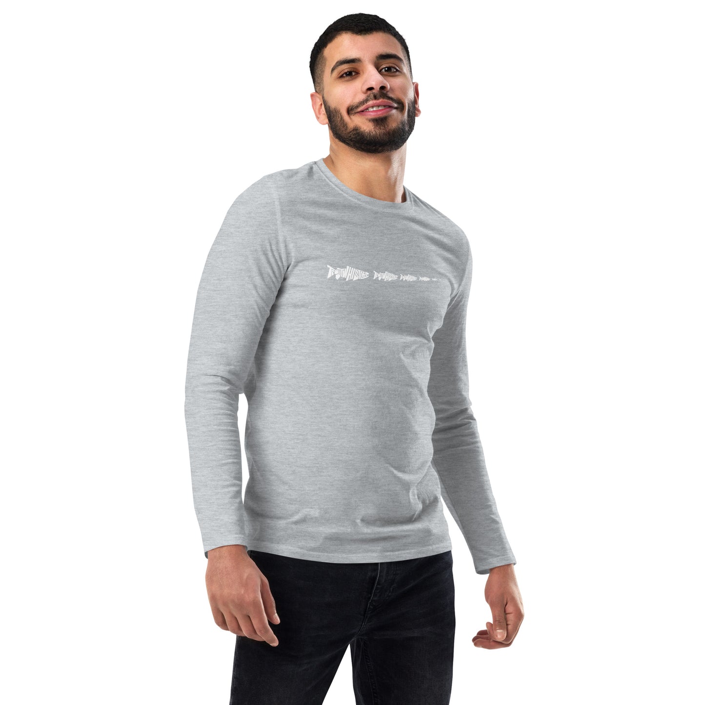 TroutWhistler - Fashion Long Sleeve Shirt | Dark w/ White Multi-Logo