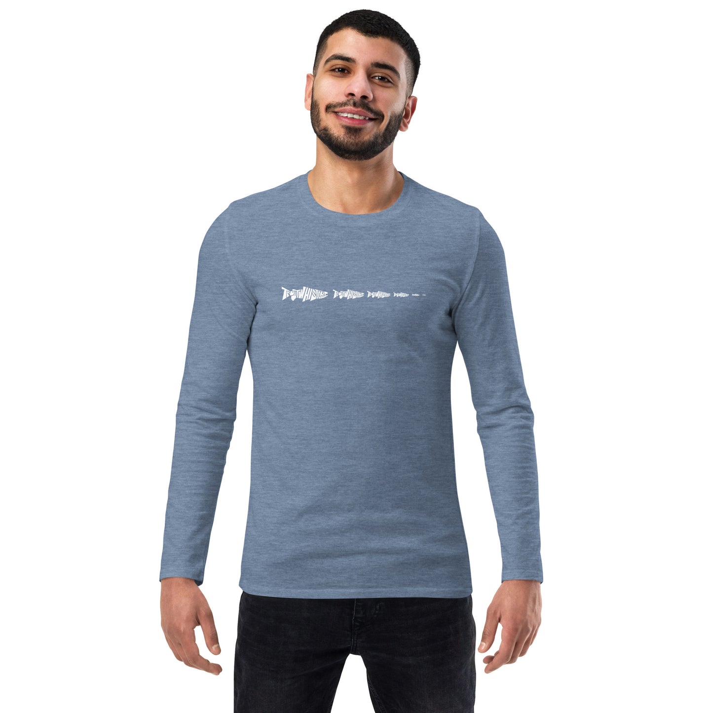 TroutWhistler - Fashion Long Sleeve Shirt | Dark w/ White Multi-Logo