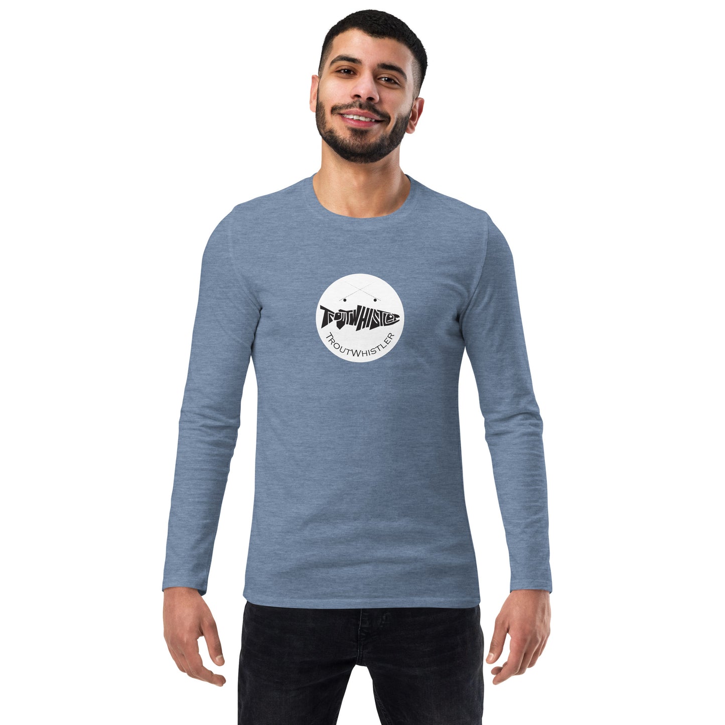 TroutWhistler - Fashion Long Sleeve Shirt | Dark w/ White Round Logo