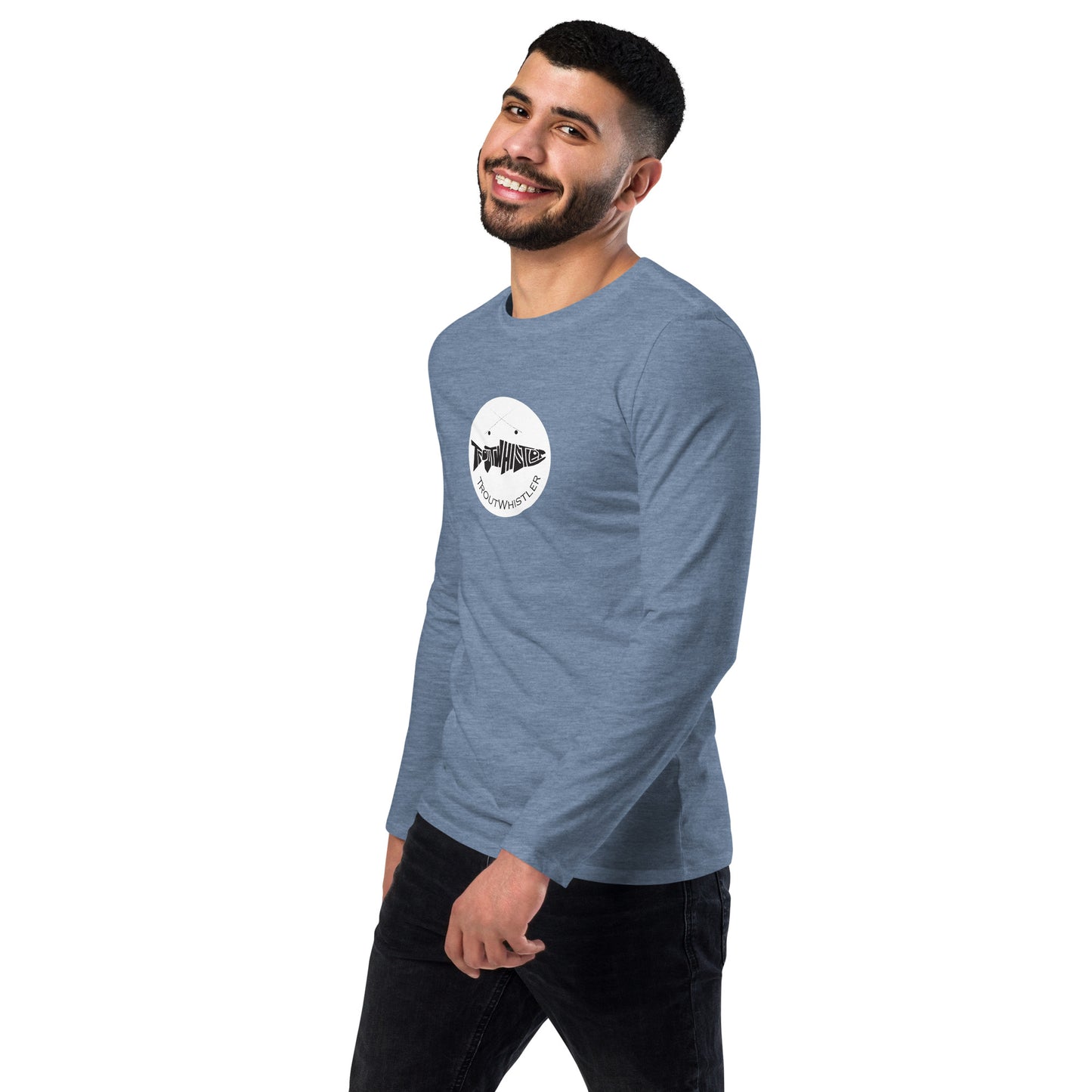 TroutWhistler - Fashion Long Sleeve Shirt | Dark w/ White Round Logo
