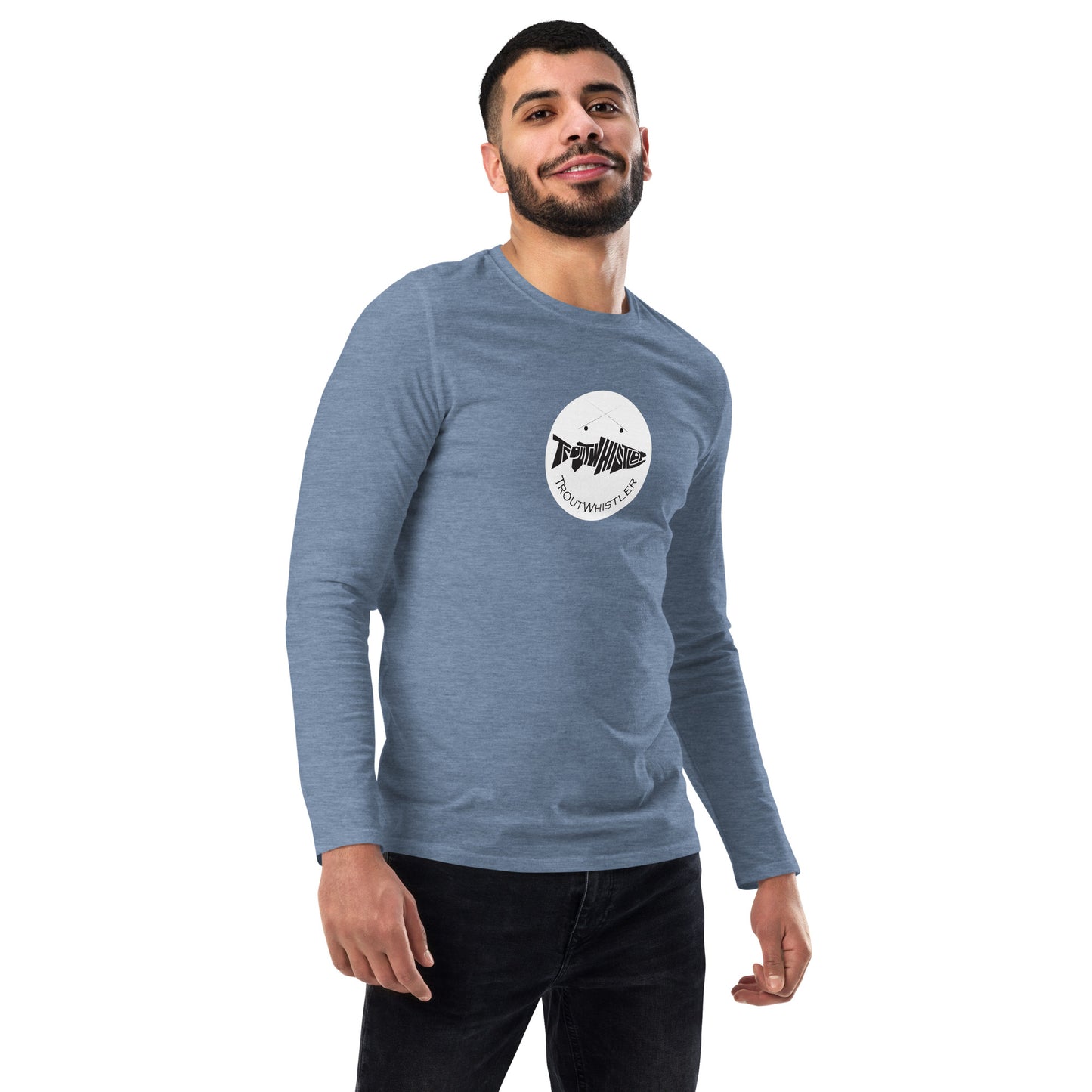 TroutWhistler - Fashion Long Sleeve Shirt | Dark w/ White Round Logo