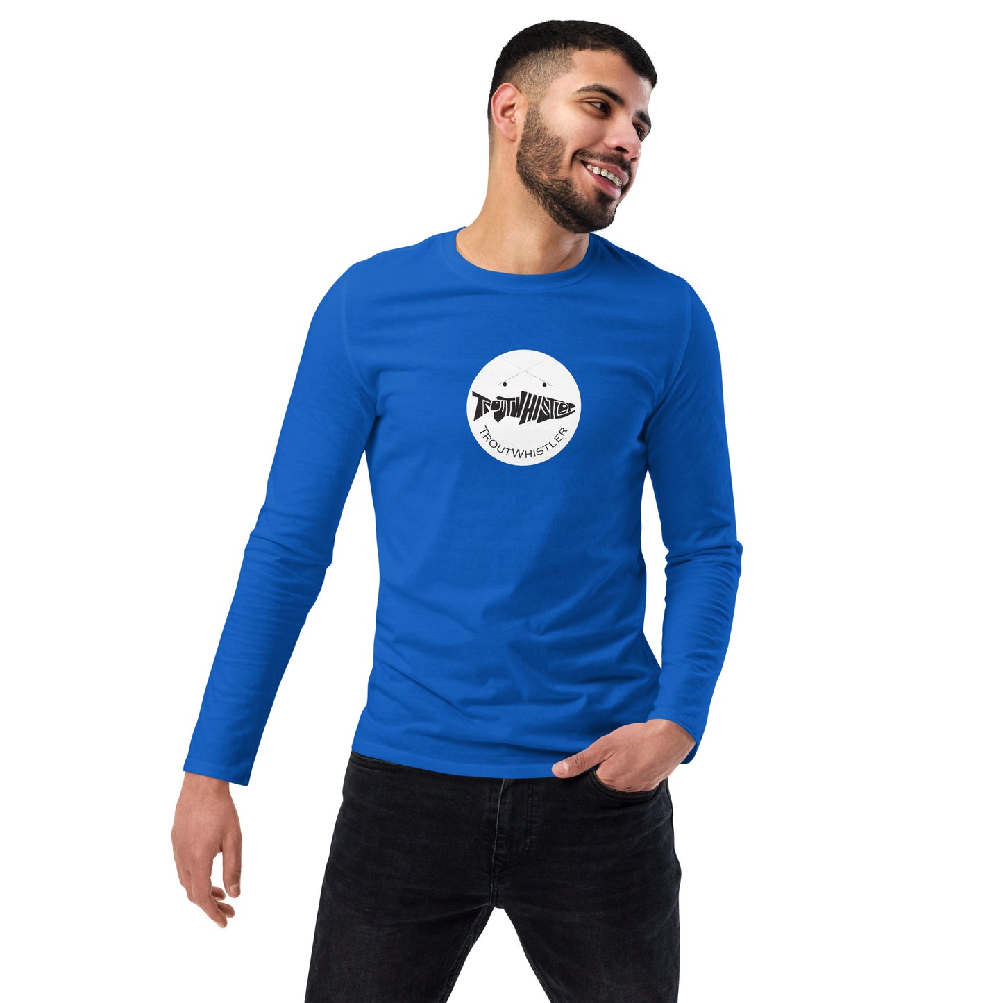 TroutWhistler - Fashion Long Sleeve Shirt | Dark w/ White Round Logo