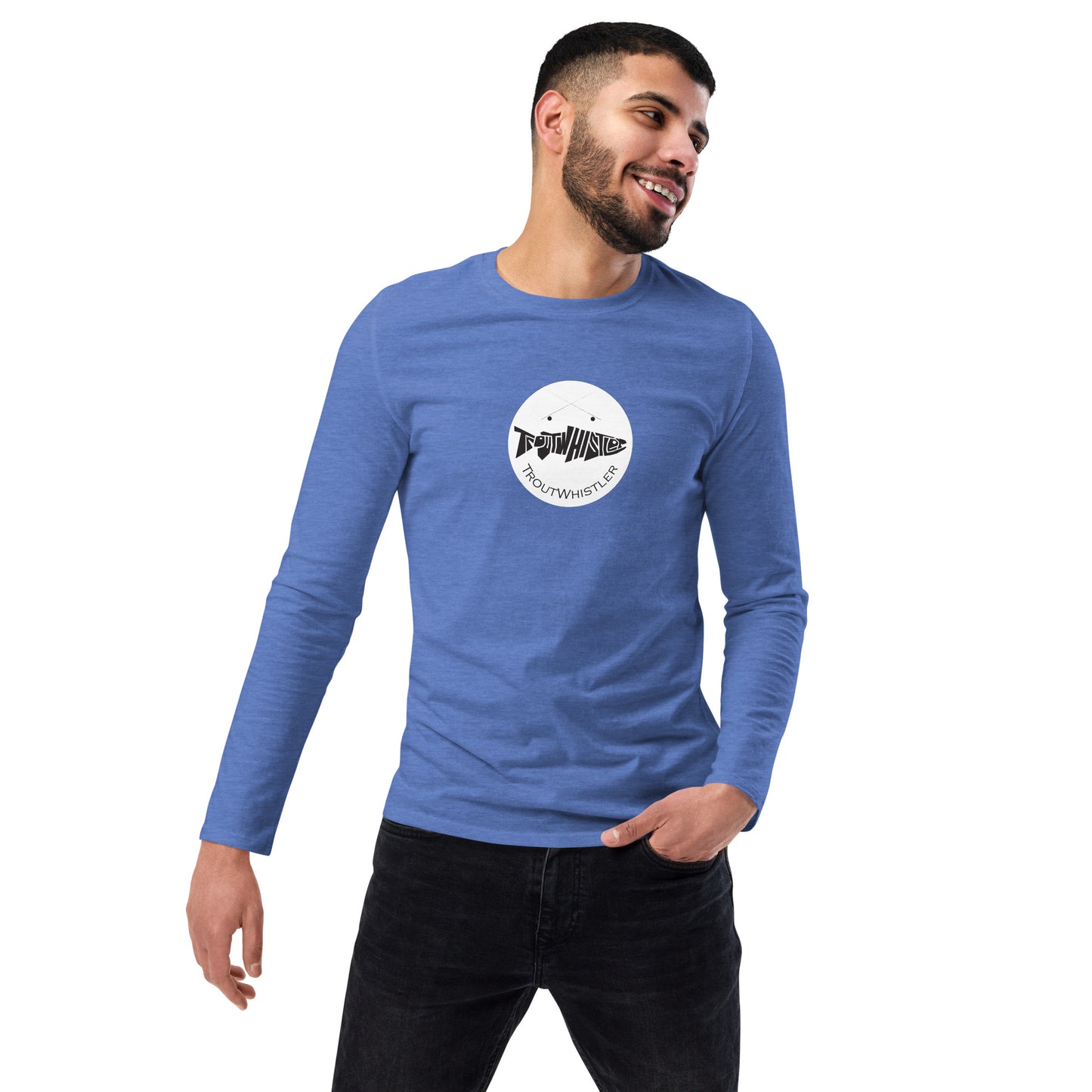 TroutWhistler - Fashion Long Sleeve Shirt | Dark w/ White Round Logo