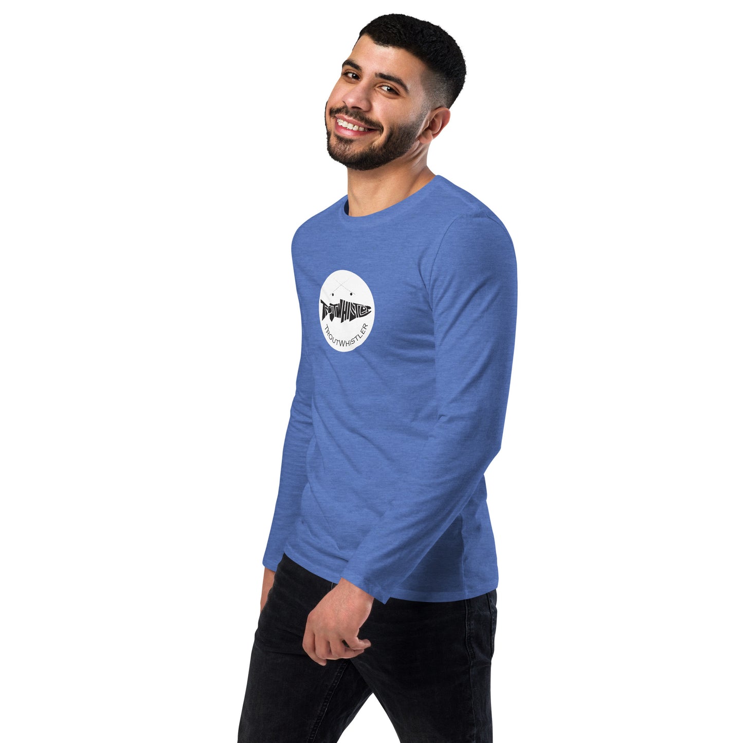 TroutWhistler - Fashion Long Sleeve Shirt | Dark w/ White Round Logo