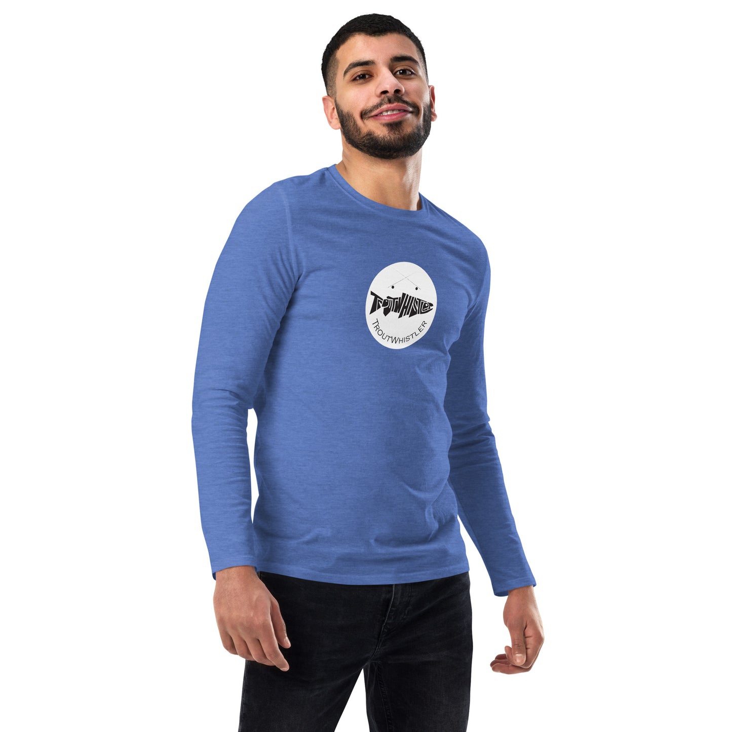 TroutWhistler - Fashion Long Sleeve Shirt | Dark w/ White Round Logo