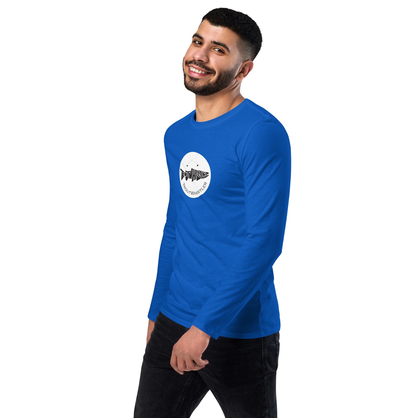 TroutWhistler - Fashion Long Sleeve Shirt | Dark w/ White Round Logo