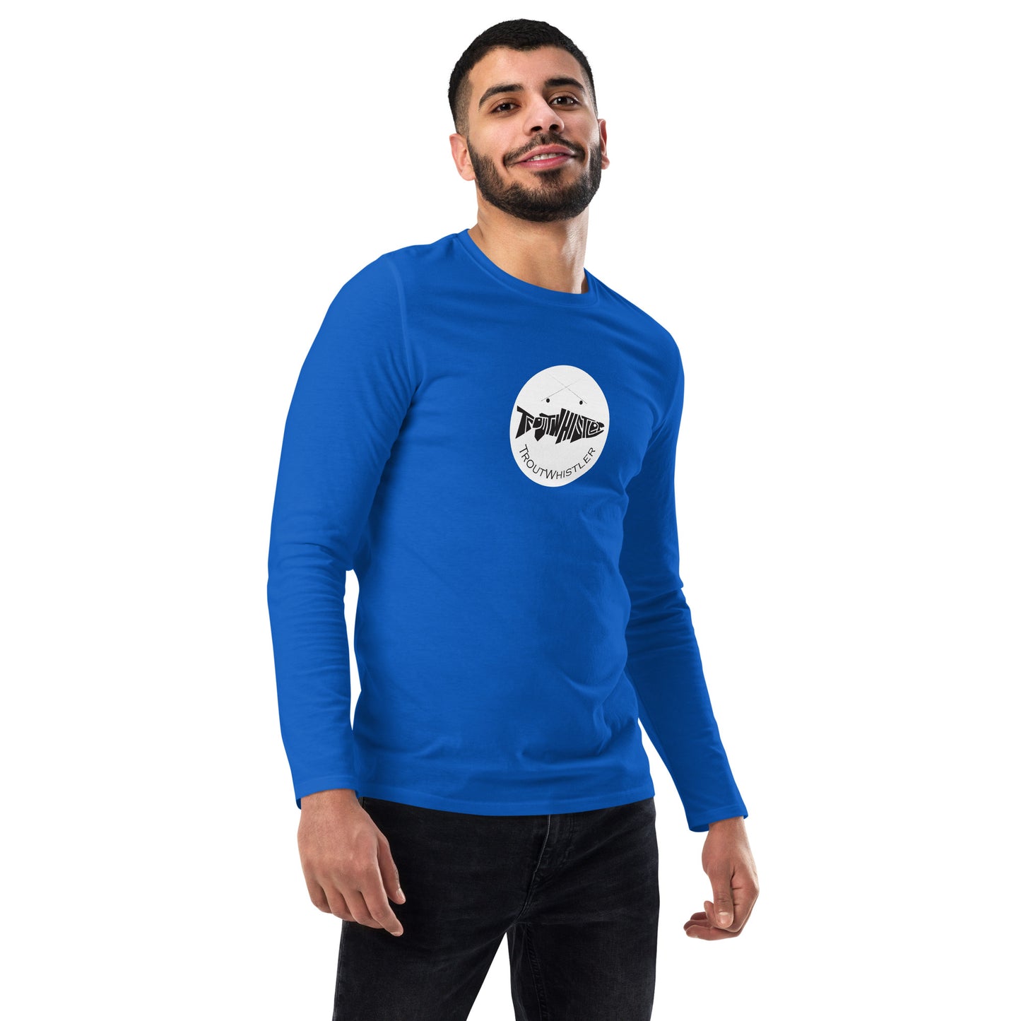 TroutWhistler - Fashion Long Sleeve Shirt | Dark w/ White Round Logo
