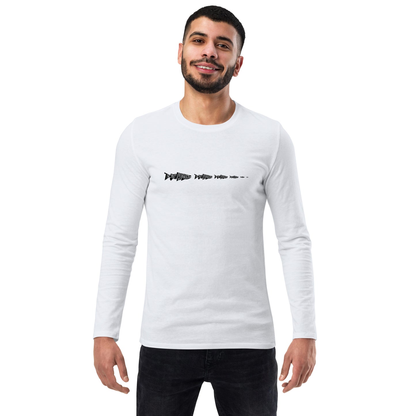 TroutWhistler - Fashion Long Sleeve Shirt | Light w/ Black Multi-Logo