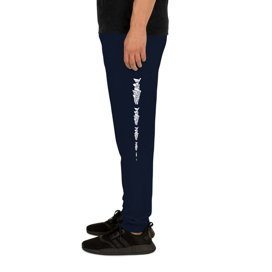 TroutWhistler - Men's Joggers | Dark w/ White Multi-Logos